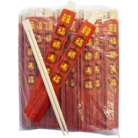 Bamboe Eetstokjes, Rood (23cm)